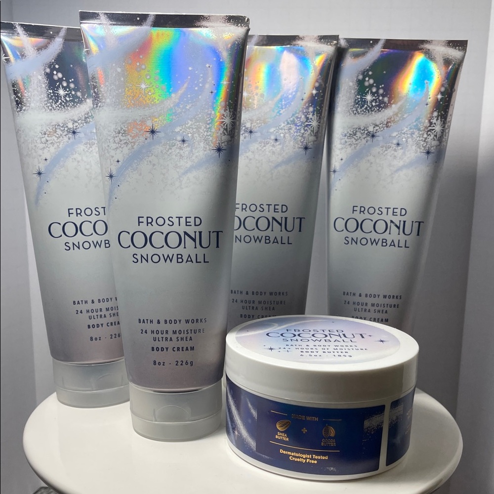 Bath & Body Works “Frosted Coconut Snowball” Body Cream Collection Set of 5*